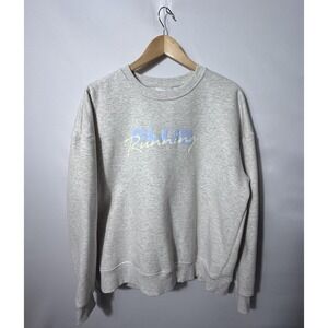 Wilo The Label Sweatshirt Womens Large Gray Running Club Fleece Crew Pullover